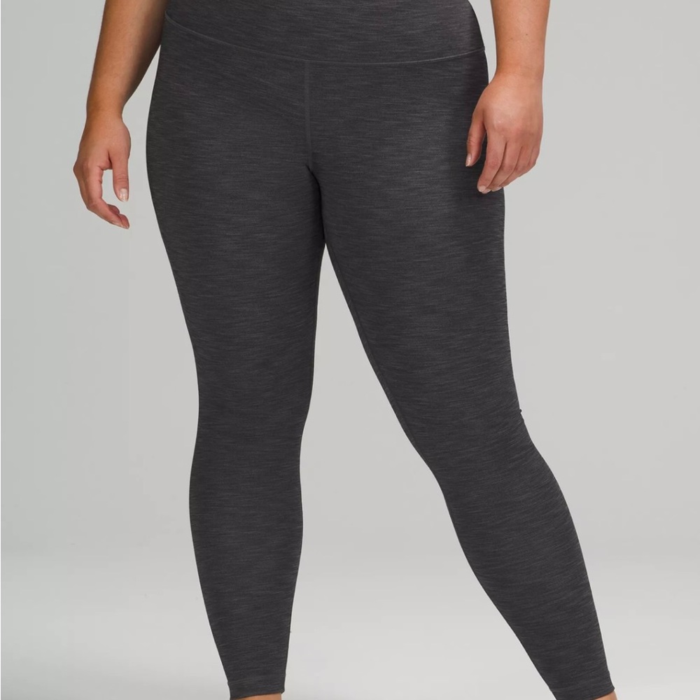EUC Lululemon WUNDER UNDER HIGH-RISE TIGHT 28" *BRUSHED FULL-ON LUXTREME